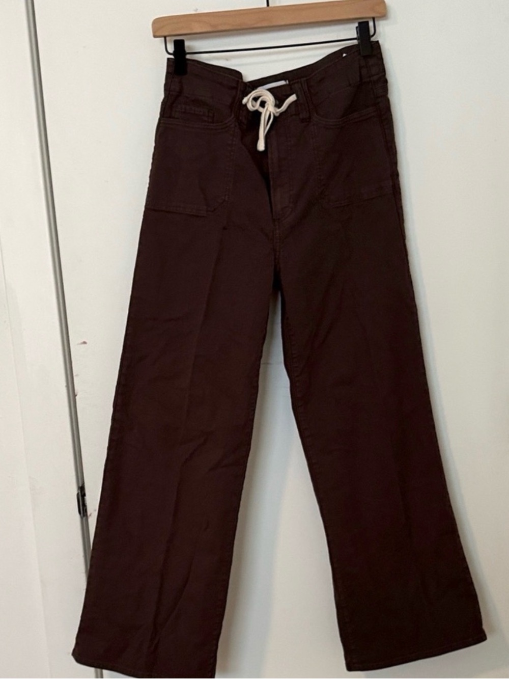 PAIGE Ari Drawstring Wide-Leg Pants in Chocolate